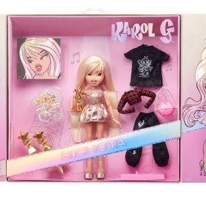 Karol G Bratz Doll with Pink Dress and Accessories
